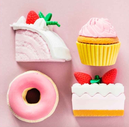 four assorted food decors